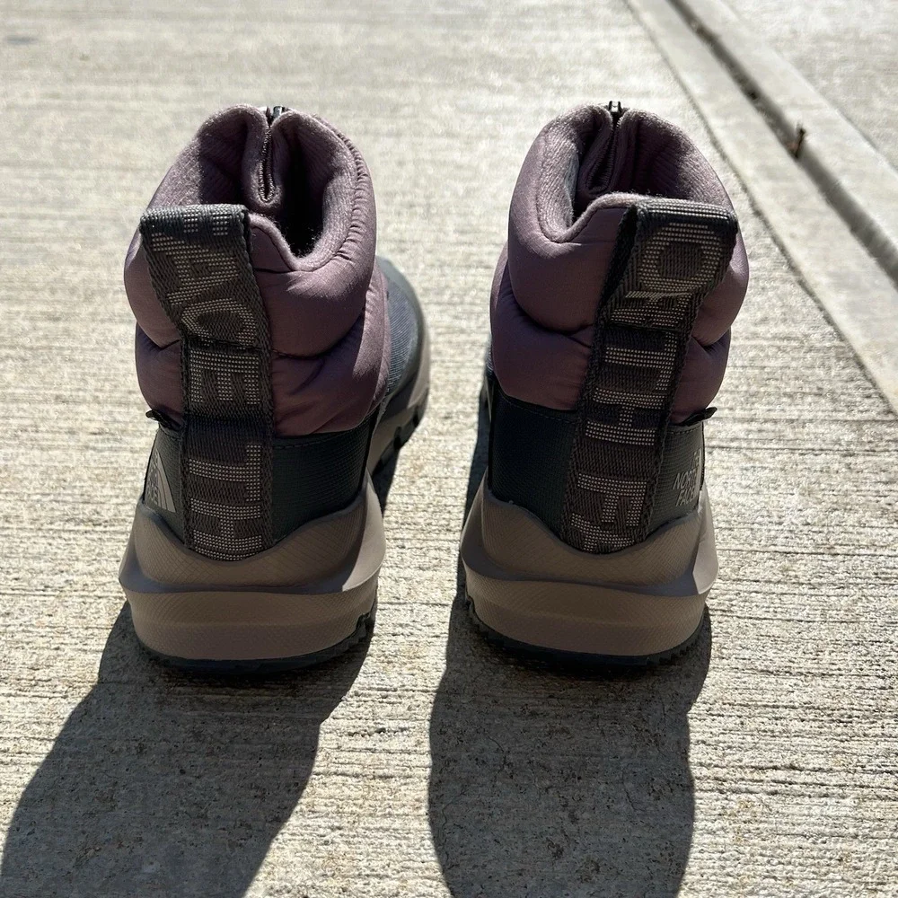 The North Face Women's ThermoBall Eco Ankle Boots Sz 5‎ Purple Gray Insulated